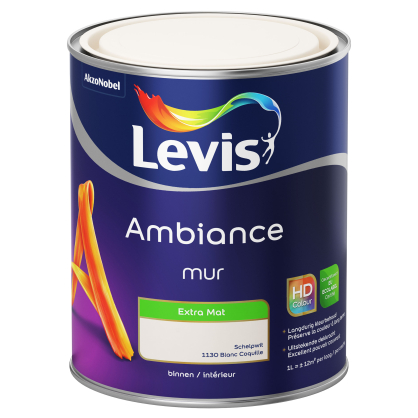 Peinture mur Ambiance Blanc coquille extra mat 1 L LEVIS