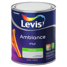 Peinture mur Ambiance Gris Versailles extra mat 1 L LEVIS