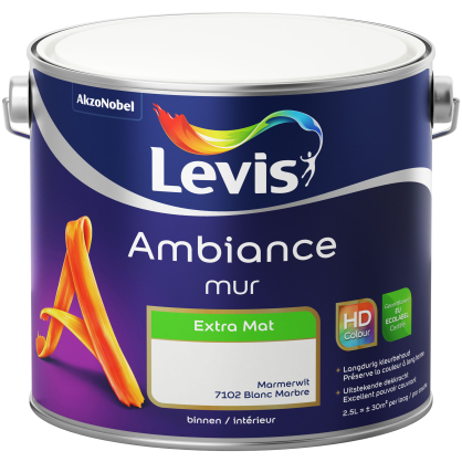 Peinture mur Ambiance Blanc marbre extra mat 2,5 L LEVIS