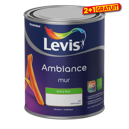 Peinture murale intérieur MUR blanche effet mat - 1 L - LEVIS