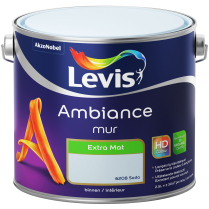 Peinture mur Ambiance Soda extra mat 2,5 L LEVIS