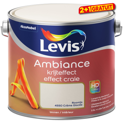 Peinture murale Ambiance effet craie crème glacée ultra mat 2,5 L LEVIS