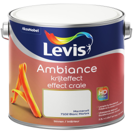 Peinture murale Ambiance effet craie Blanc Marbre ultra mat 2,5 L LEVIS