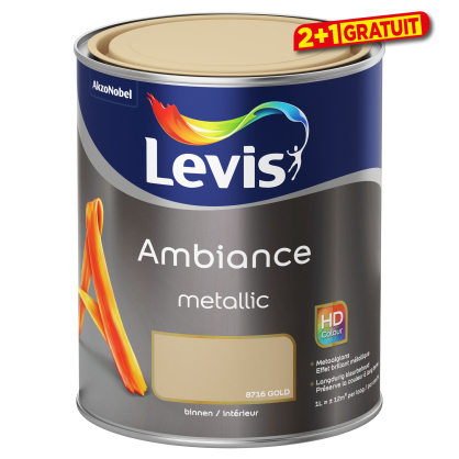 Peinture mur Ambiance effet métallique Gold LEVIS