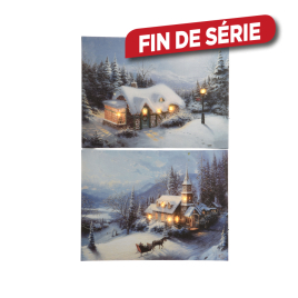 Tableau paysage d'hiver LED 60 cm LUMINEO