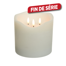 Bougie 3 flammes LED 15 cm LUMINEO