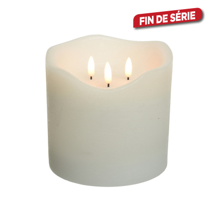 Bougie 3 flammes LED 15 cm LUMINEO