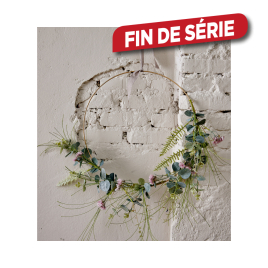 Couronne en fer avec fleurs Ø 30 cm DECORIS