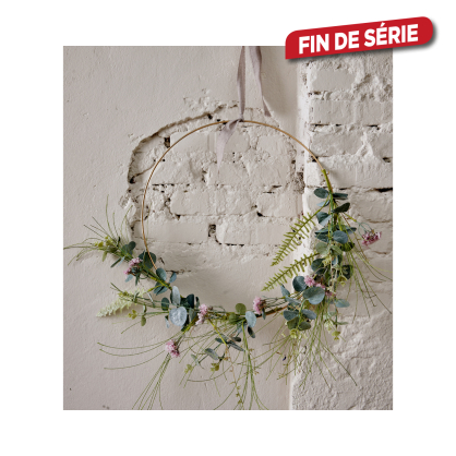 Couronne en fer avec fleurs Ø 30 cm DECORIS