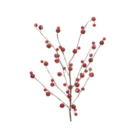 Branche de baies rouge 55 cm DECORIS