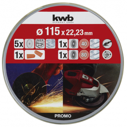 Set de disques à tronçonner pour métal Ø 115 mm 7 pièces KWB