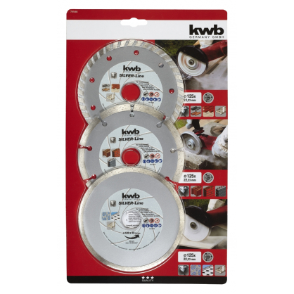 Set de disques à tonconner diamant Ø 125 mm 3 pièces KWB