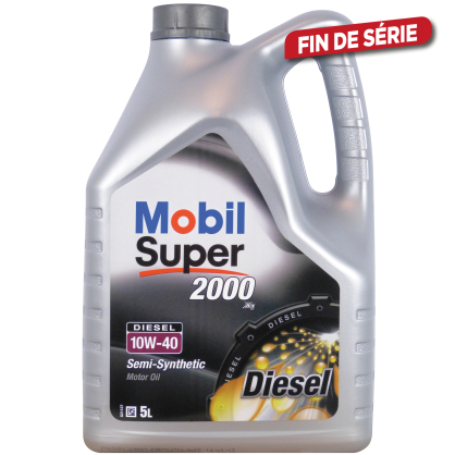 Huile pour moteur semi-synthétique Super 2000 X1 Diesel 10W-40 5 L MOBIL